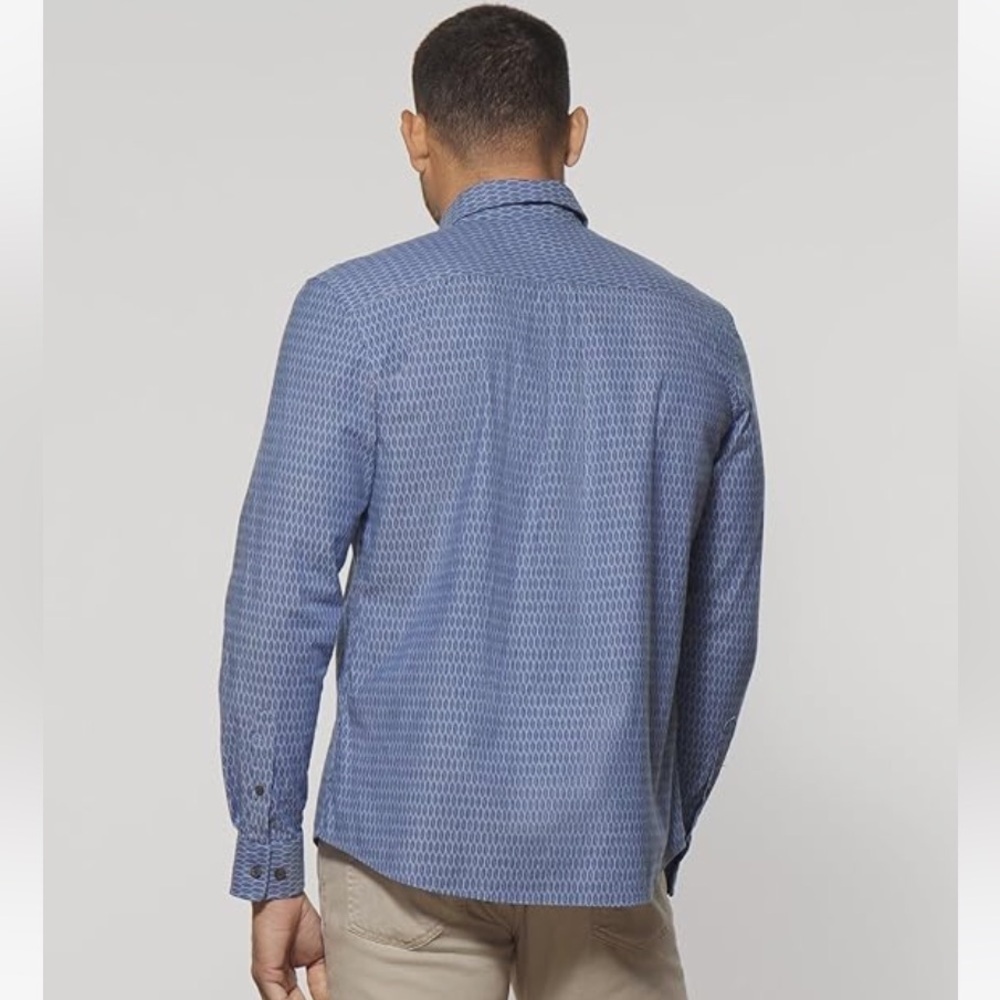 Johnnie-O Hangin' Out Button Down Laguna Blue Size M Stretch - Picture 4 of 6